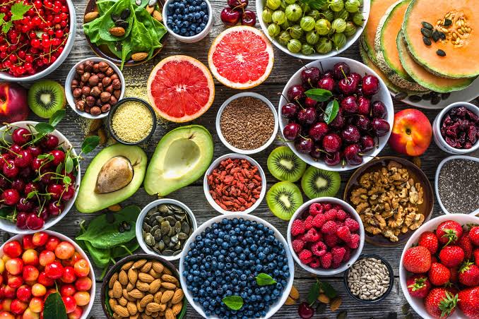 Fresh wholesome vegetables and healthy cooking ingredients
